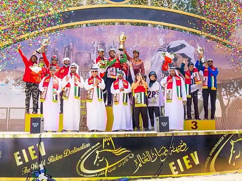 Winners of the final ride part of the Abu Dhabi Endurance Festival at the Emirates International Endurance Village