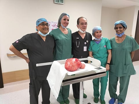 Doctors at Al Tadawi Specialty Hospital in Dubai successfully removed a 4.4kg muscle tumour from the uterus of a 40-year-old patient.