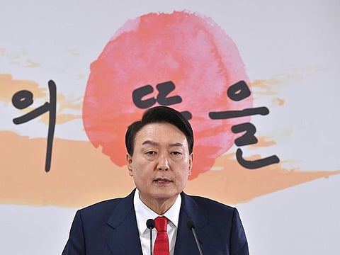 South Korea's president elect Yoon Suk Yeol speaks during a news conference