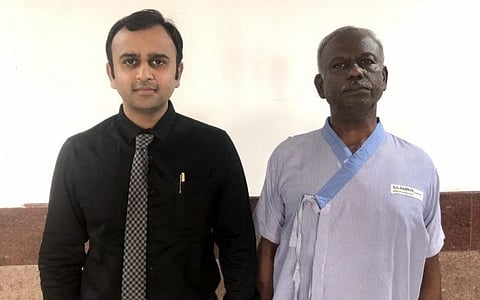 Dr Siddharth M. Shah with Laxmikant Madhekar.