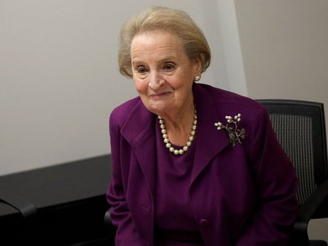 Former U.S. Secretary of State Madeleine Albright speaks before an interview in Washington, U.S., November 28, 2016