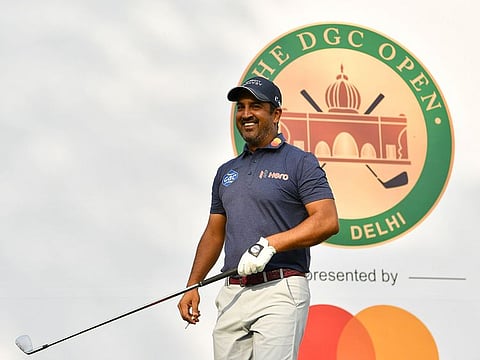 Shiv Kapur in a jovial mood ahead of first round action at Dubai Golf Club on Thursday.