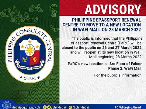 The advisory issued by Philippine Consulate General in Dubai on Thursday.