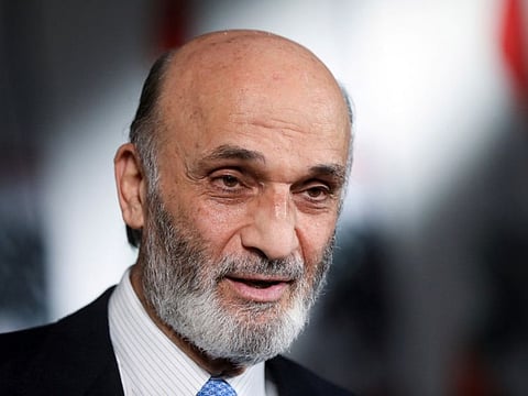 Samir Geagea, the leader of Lebanon's Christian Lebanese Forces (LF) party, in a file photo.