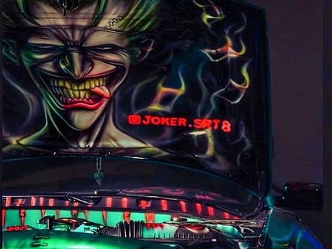 The fully customised Dodge SRT 8 with its outstanding green colour and design element based on the supervillain, the ‘Joker’, is attracting a lot of attention at the Custom Show Emirates 2022 in Dubai World Trade Center.