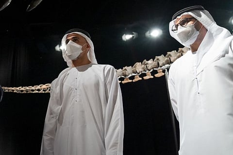 Sheikh Khaled bin Mohamed bin Zayed, member of Abu Dhabi Executive Council and Chairman of Abu Dhabi Executive Office, at the launch of the Natural History Museum Abu Dhabi.