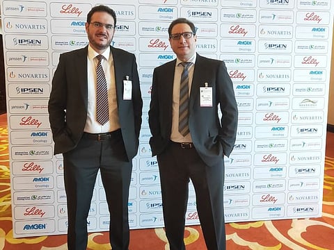 (L to R) Dr Abdel Rahman Labban, consultant Oncology/Haemotology, Prime Hospital Dubai and Aster DM Healthcare/Medcare and Dr Abdel Rahman Agha El Kinge, consultant haemotologtst and head of the oncology department at NMC Royal, Dubai