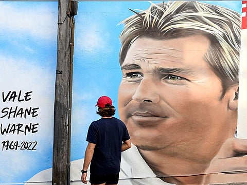 A mural of late Australian cricket superstar Shane Warne in Sydney.