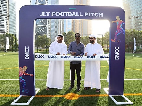 AC Milan legend Clarence Seedorf opens the JLT Football Pitch
