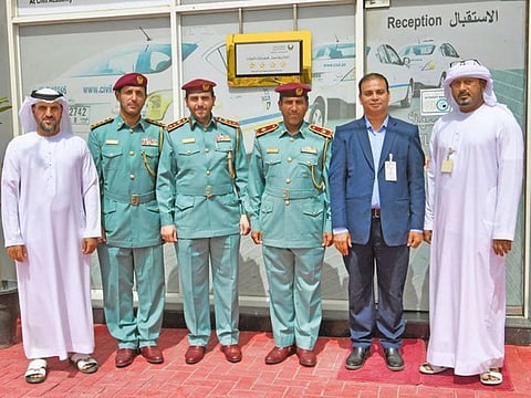 Ajman Police officials at the Civil Academy which received the four-star rating