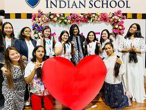 Eleven female teachers at The International Indian School have chopped off 12 inches of their hair, to be given to the student who is battling leukaemia.