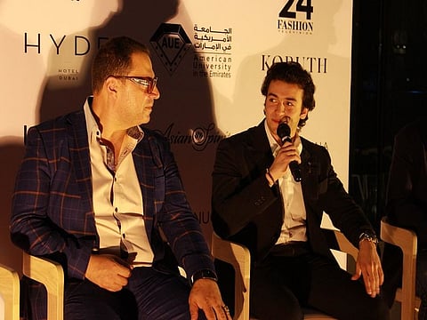 Ahmed El Dakroury CEO of Niva Fashion speaking to the media
