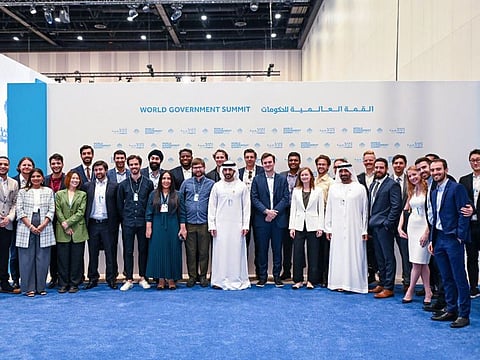 Sheikh Hamdan bin Mohammed bin Rashid Al Maktoum with the young leaders