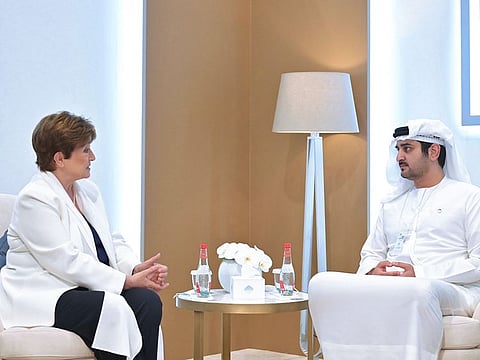 Sheikh Maktoum with IMF's Kristalina Georgieva.