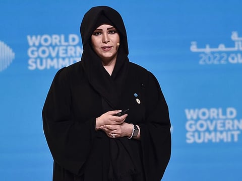 Sheikha Latifa bint Mohammed bin Rashid Al Maktoum speaking during a session on ‘Building Cities of the Future: Dubai’s Ambition for a Global Creative Metropolis’