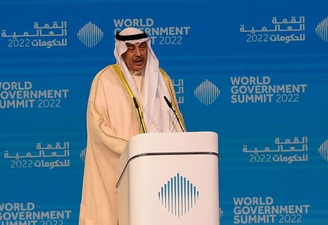 Sheikh Sabah Al Khaled Al Hamad Al Sabah delivering his main address