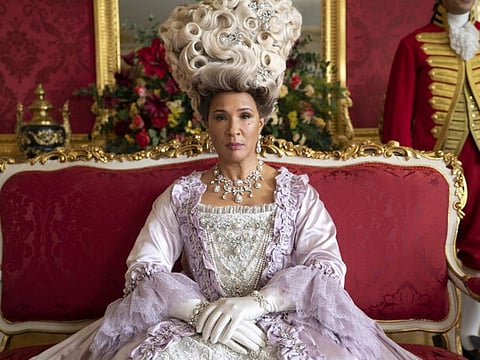 Golda Rosheuvel as Queen Charlotte in Season 2 of “Bridgerton.”