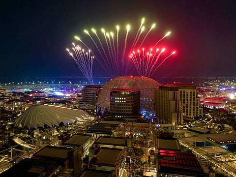 A spectacular display of fireworks light up the night sky above the Expo 2020 Dubai venue to mark the closing of the mega global event on Thursday.