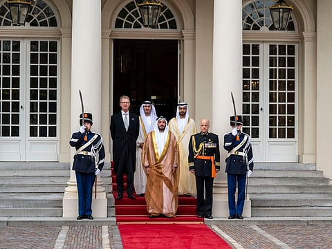 Jamal Jama Al Musharakh with King Willem-Alexander of the Netherlands.