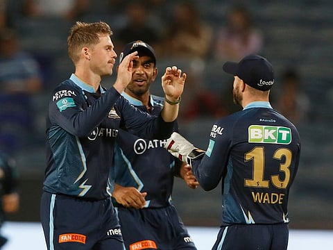 Lockie Ferguson (left) was the wrecker-in-chief for Gujarat Titans with figures of 4-0-28-4.