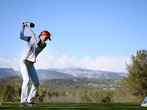 Dubai based Chiara Noja in action on the LETAS in France, where she finished second, losing in a four hole play-off.