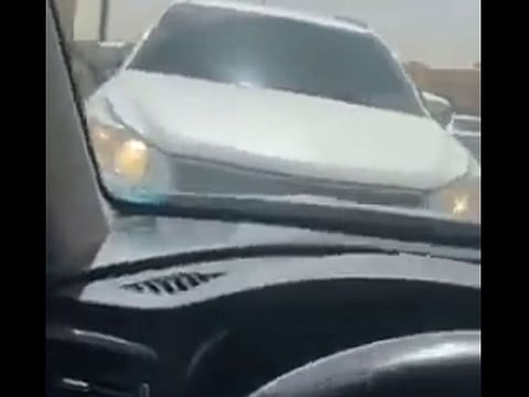 A video of the same person crashing his car head-on into another has also gone viral.