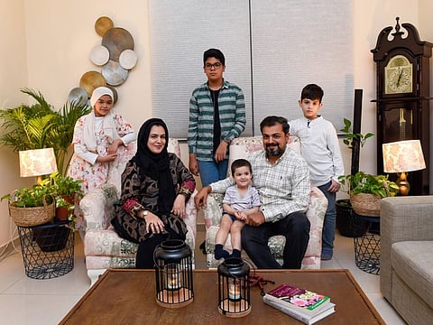 Aqeel Mumtaz with his wife Rubab Zahra and children Zain Aqeel, Raya Fatima, Aqib Aqeel and Adn Fatima