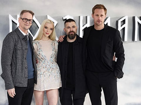 Writer Sjon, cast member Anya Taylor-Joy, director Robert Eggers and cast member Alexander Skarsgard as they attend a special screening of the film 'The Northman'.