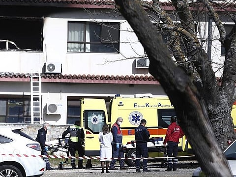 Video footage from the site showed thick black smoke billowing out of two windows on a lower floor of the facility.