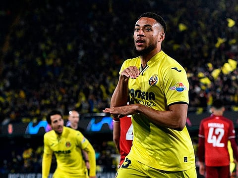Villarreal's Arnaut Danjuma celebrates scoring.