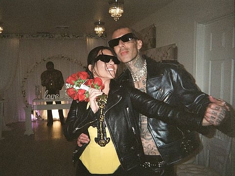 Kourtney Kardashian and Travis Barker at their Las Vegas 'wedding'