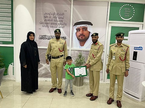 Five-year-old Nigel Ners was awarded a certificate of appreciation by Dubai Police for his honesty.