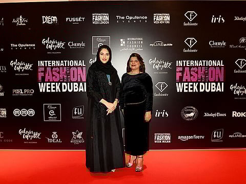 Sheikha Jawaher Khalifa Al Khalifa with Cheryle Dias, Founder and Managing Director of International Fashion Week Dubai
