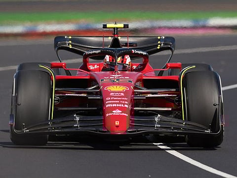 Ferrari's Carlos Sainz Jr. in action during practice.
