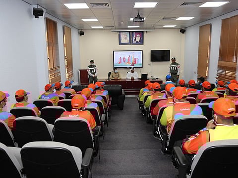 The motorcyclists were also show examples of violations committed by some road users, leading to serious injury and property damage