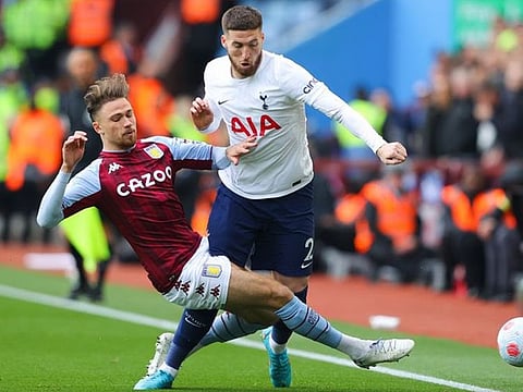 Tottenham's Doherty (right) picked up the injury after a tackle by Aston Villa defender Matty Cash during their Premier League clash.