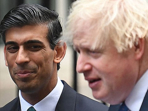 Britain's Prime Minister Boris Johnson, right, with Chancellor of the Exchequer Rishi Sunak in a file photo.