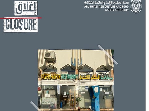The Abu Dhabi Agriculture and Food Safety Authority has closed a restaurant for food safety violations.