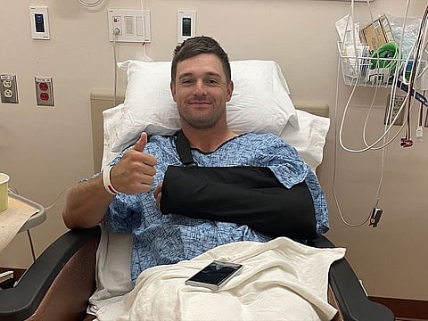 American golfer Bryson DeChambeau has had surgery on his broken wrist.