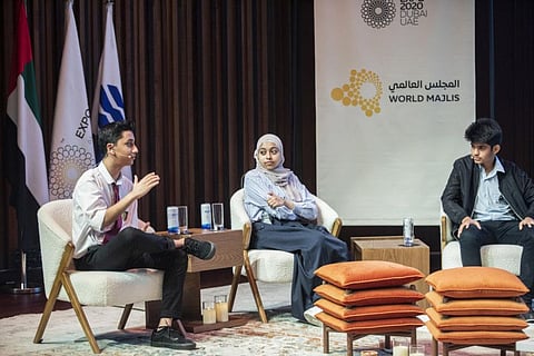 Student discussions during the 'Next Gen World Majlis - You are What You Eat: The Role of Food in Our Lives' at Terra Auditorium at Expo in February