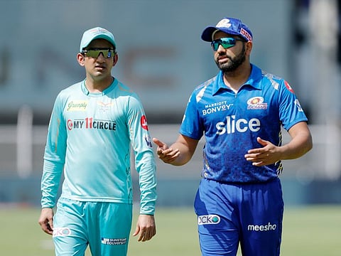 Under pressure... Rohit Sharma (right) captain of Mumbai Indians. The team has lost 6 IPL matches this season.