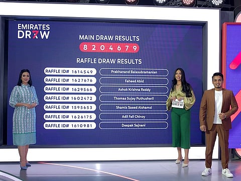 Emirates Draw hosts announcing the results on Sunday night