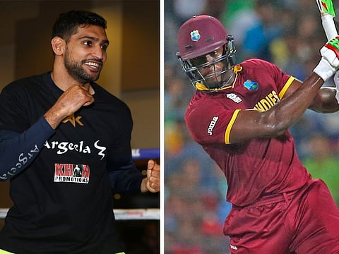 Amir Khan (left) and Carlos Brathwaite have had the misfortune of losing their belongings on the same day in London.