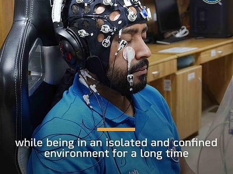 UAE analogue astronaut Saleh AlAmeri conducted the electroencephalogram (EEG) experiment.