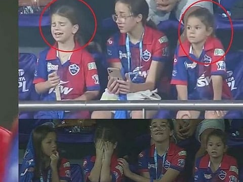 David Warner's daughters reacting to his dismissal against Royal Challengers Bangalore.