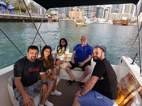 Lebanese expat Imad Abdallah and his family.