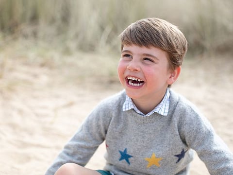 This undated photo provided by Kensington Palace shows Britain's Prince Louis ahead of his fourth birthday on Saturday, April 23, 2022.