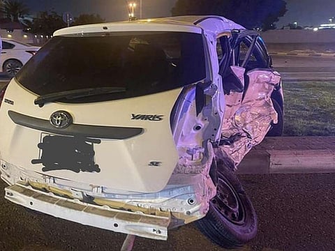 The accident happened on Al Qaryan Area Road in Sharjah on April 21
