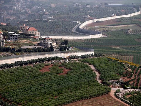 An picture taken on April 25, 2022, shows the border fence with Lebanon, near the northern Israeli settlement of Misgav Am, after a projectile was fired from Lebanon into northern Israel, prompting a retaliation.