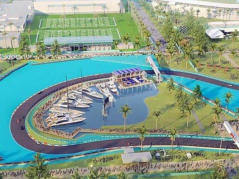 Miami calling: An aerial shot of the track in Miami which will host it's inaugural GP on May 8.